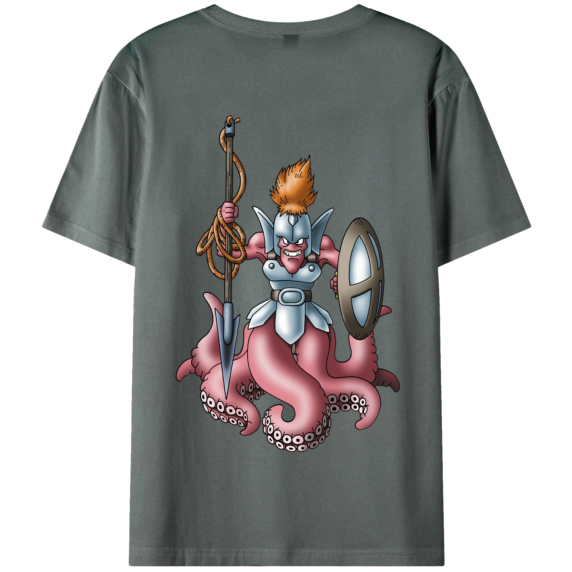 （画像用） ドラゴンクエスト Doragon Kuesuto Dragon Quest 綿100％半袖Tシャツ（背面プリント）